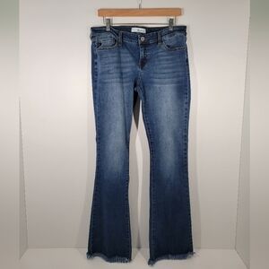 Kancan Jeans Blue Denim Bootcut Raw Hem Jeans With Pockets Size 11/29